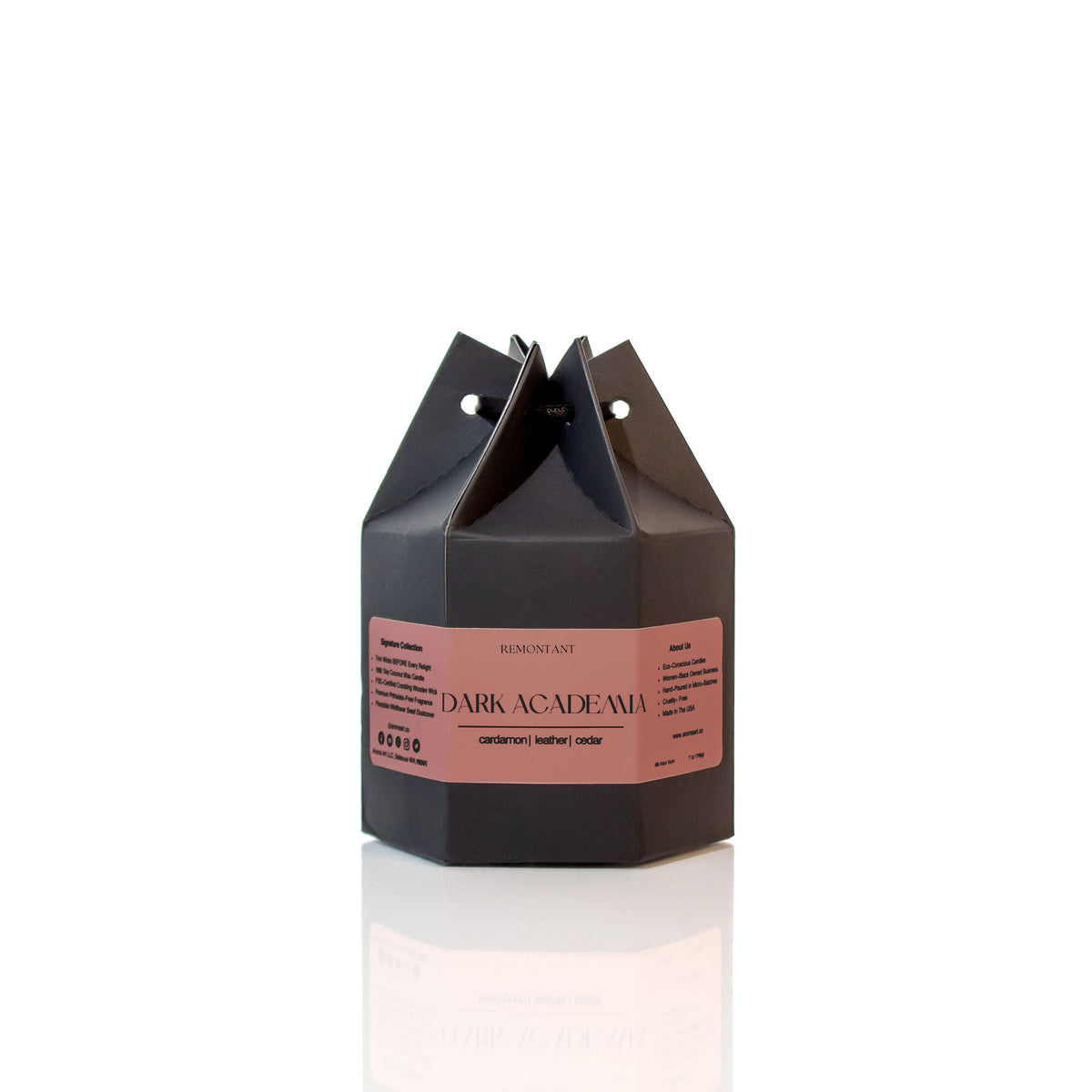 Dark Academia Candle — Cardamom, Leather & Cedar | Wood Wick