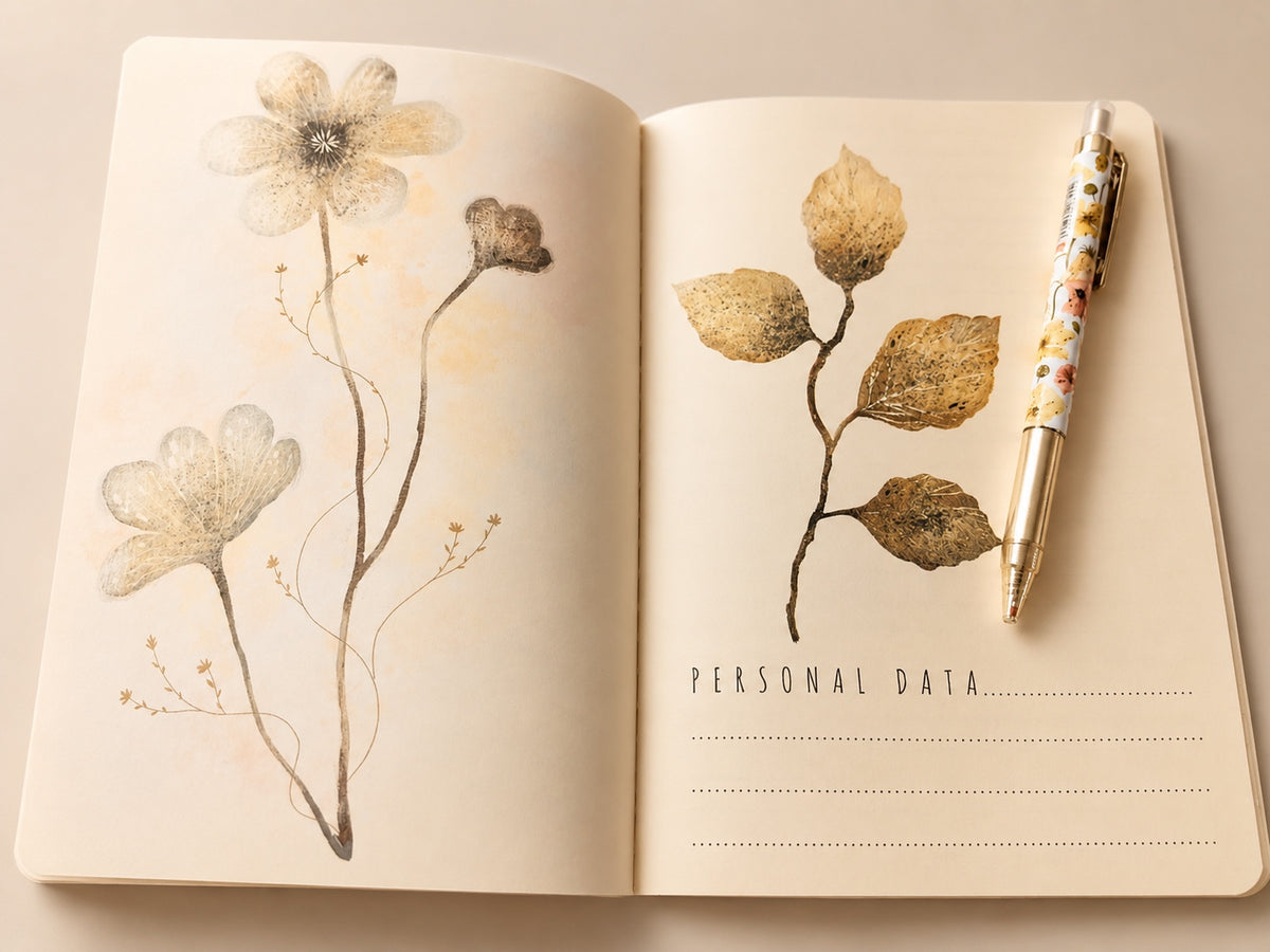 Dusty Rose & Gold Floral A5 Notebook & Pen Gift Set