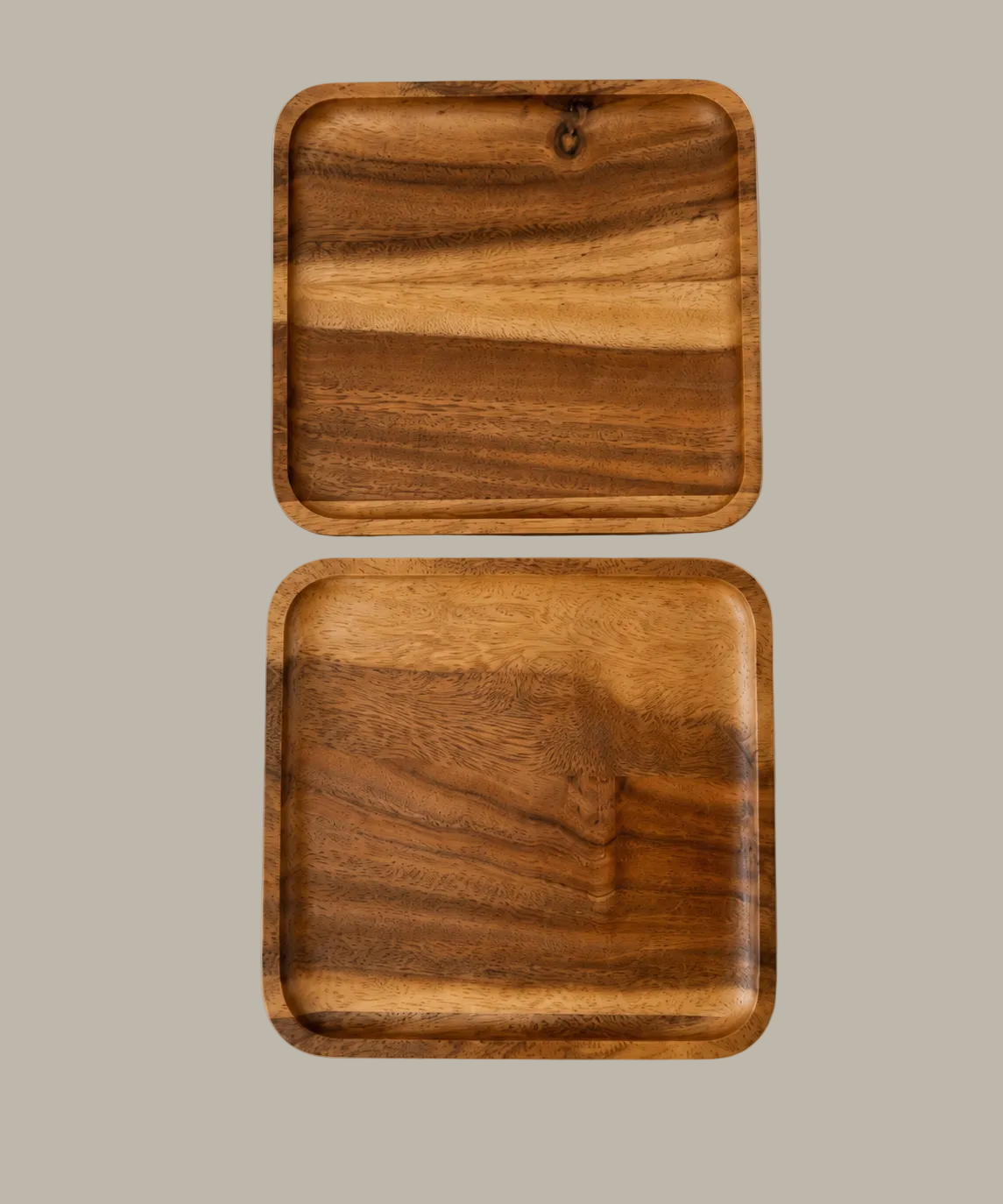 Acacia Wood Tray Set of 2
