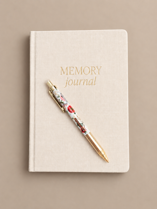 Neutral Fabric-Covered Memory Journal