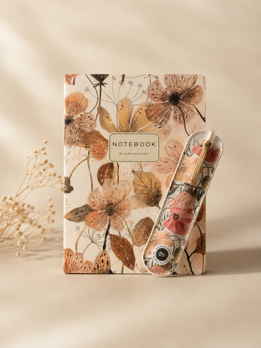Dusty Rose & Gold Floral A5 Notebook & Pen Gift Set