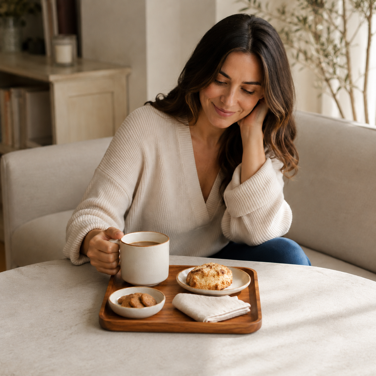 Acacia Wood Tray Set of 2