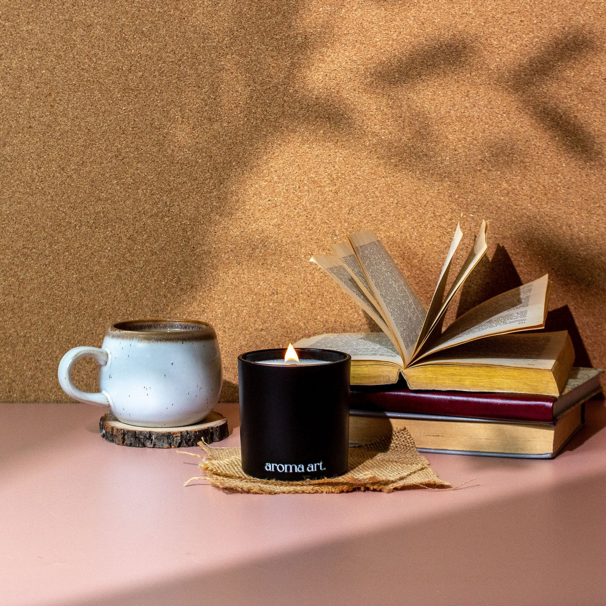 Dark Academia Candle — Cardamom, Leather & Cedar | Wood Wick