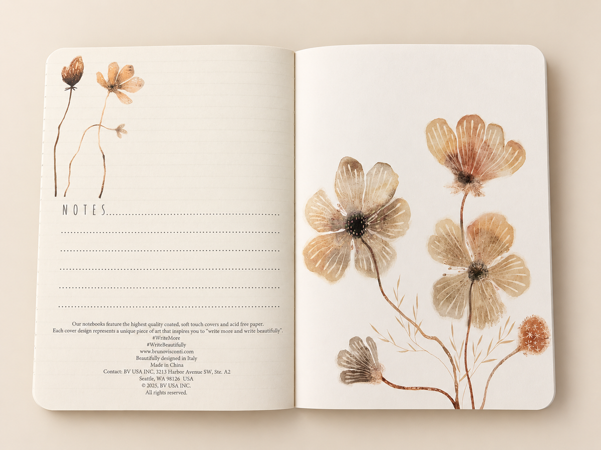 Dusty Rose & Gold Floral A5 Notebook & Pen Gift Set
