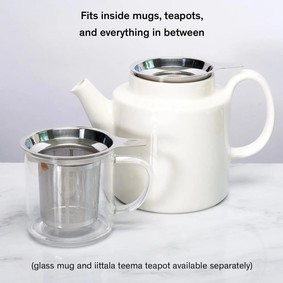 One Cup Tea Infuser — Stainless Steel Micro-Mesh with Coaster Lid