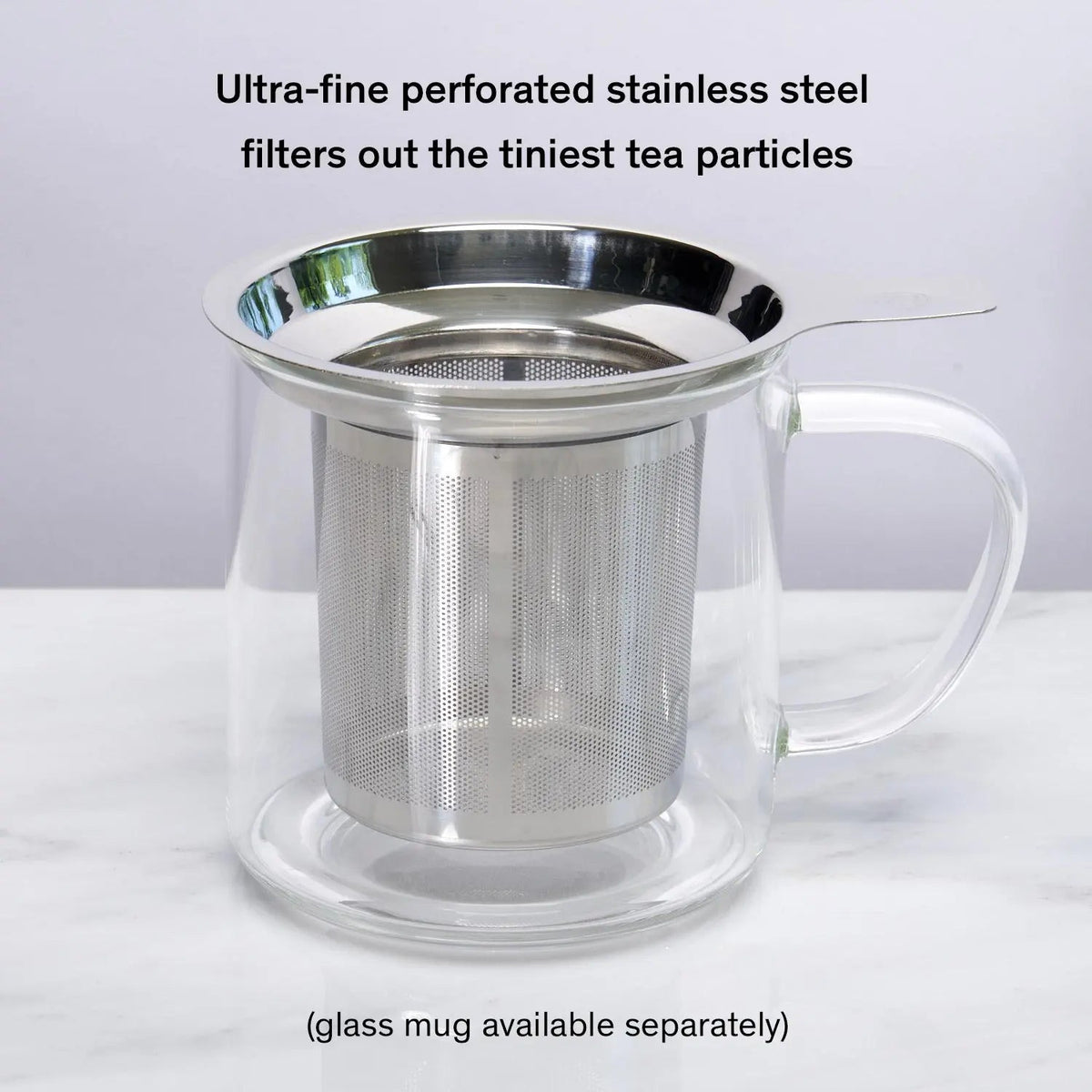 One Cup Tea Infuser — Stainless Steel Micro-Mesh with Coaster Lid