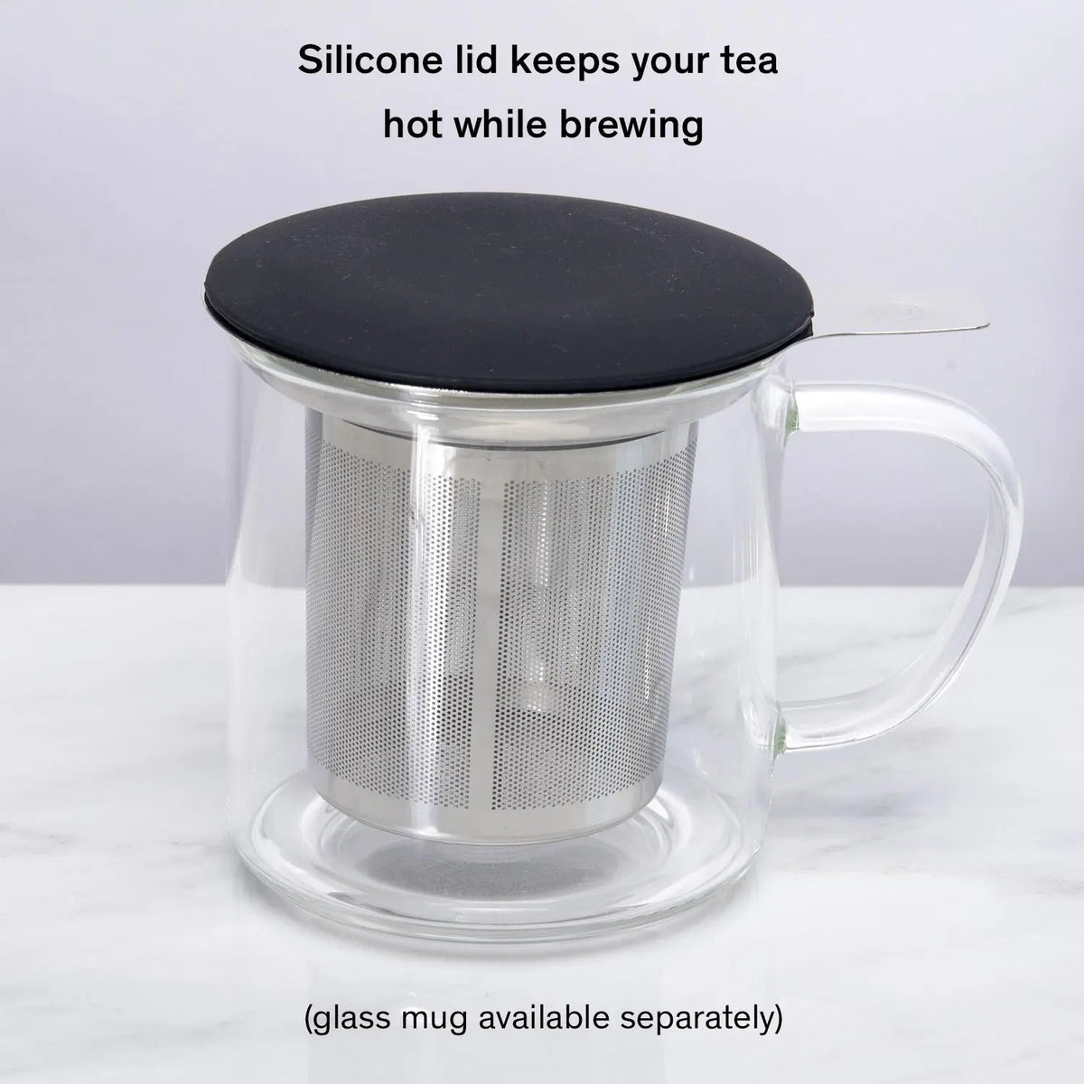 One Cup Tea Infuser — Stainless Steel Micro-Mesh with Coaster Lid