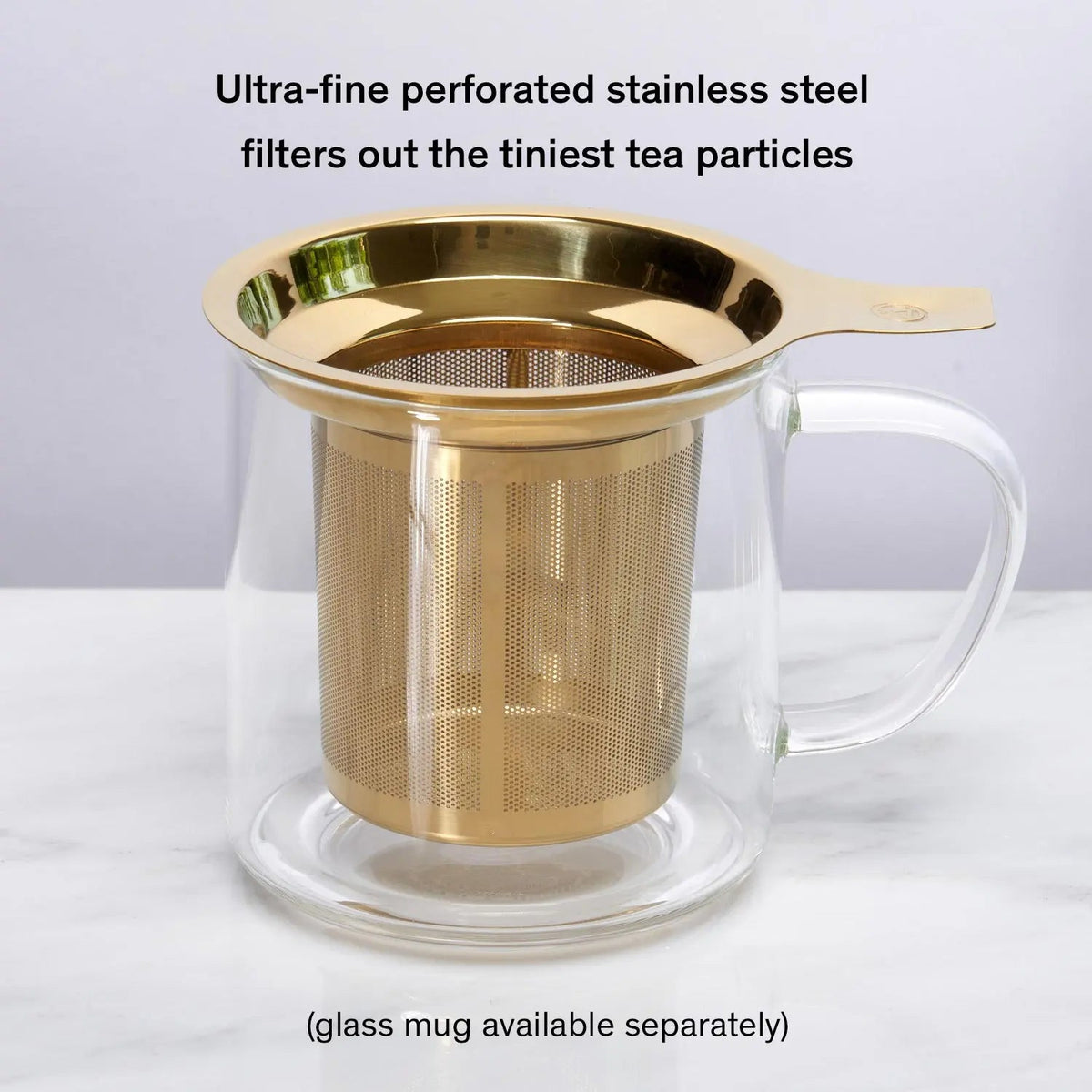 One Cup Tea Infuser — Stainless Steel Micro-Mesh with Coaster Lid