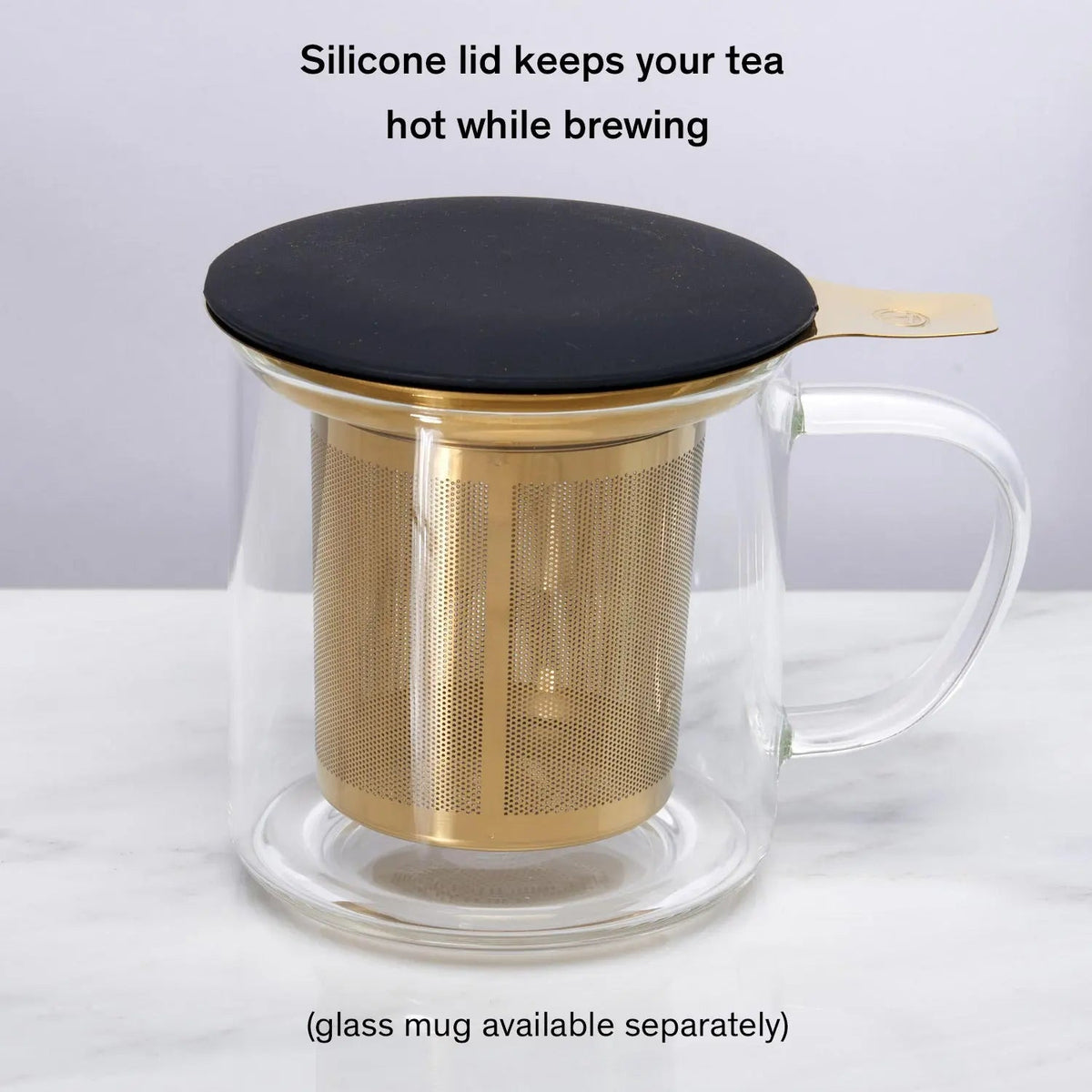 One Cup Tea Infuser — Stainless Steel Micro-Mesh with Coaster Lid