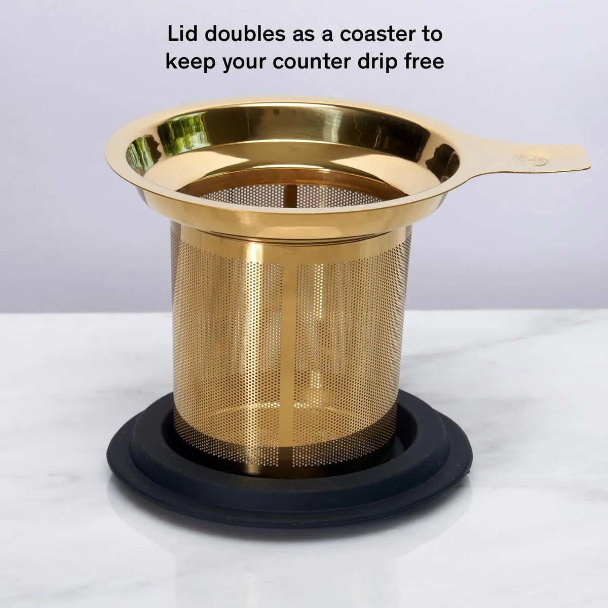 One Cup Tea Infuser — Stainless Steel Micro-Mesh with Coaster Lid