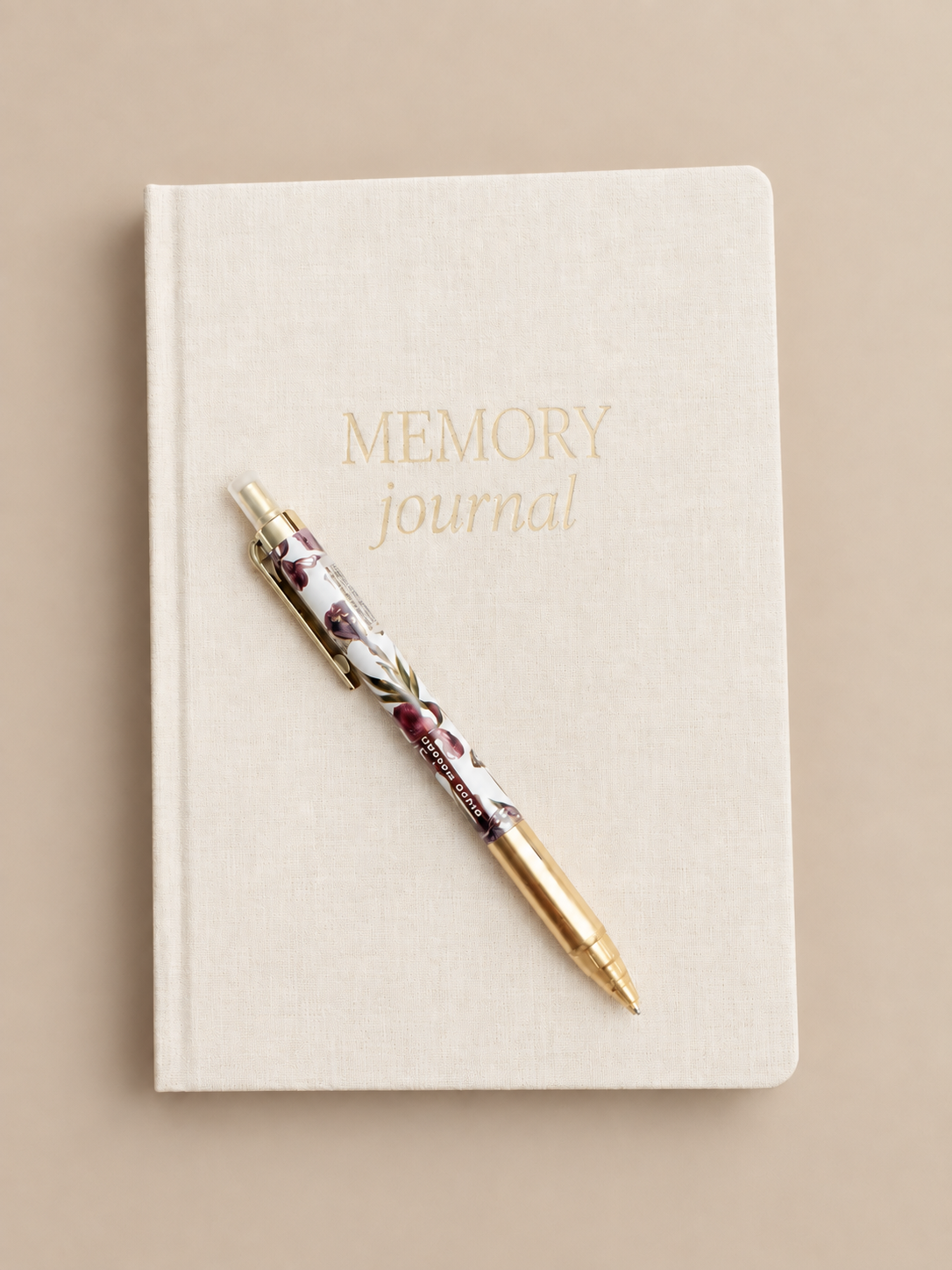 Neutral Fabric-Covered Memory Journal