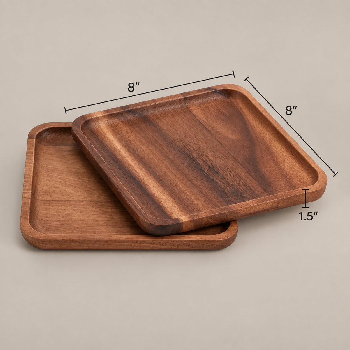 Acacia Wood Tray Set of 2