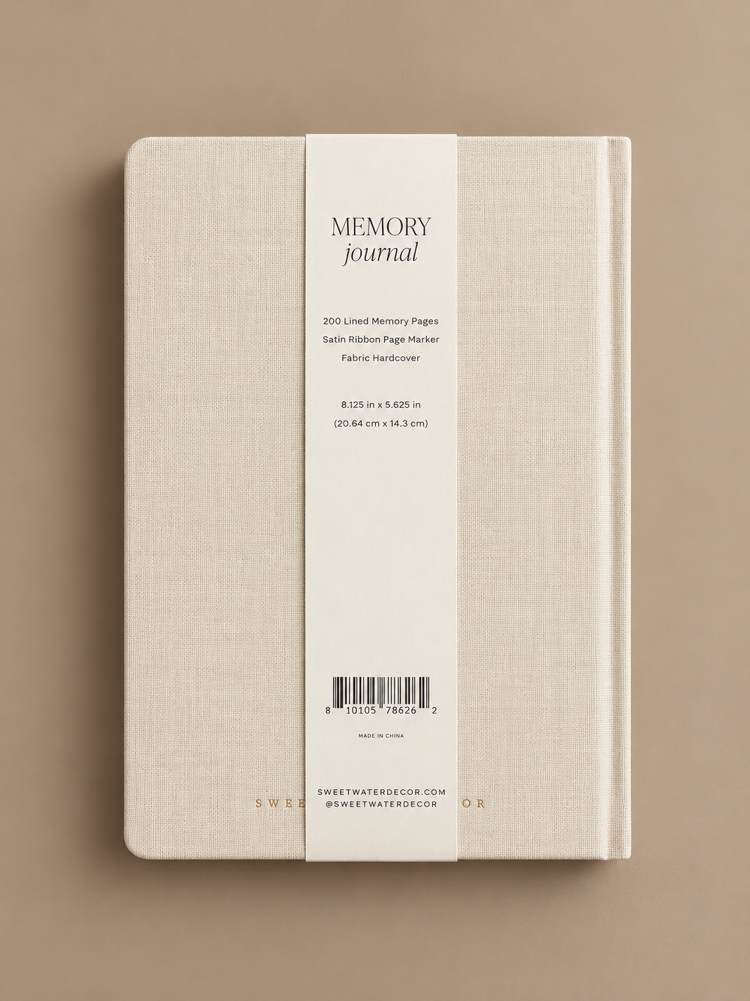 Neutral Fabric-Covered Memory Journal