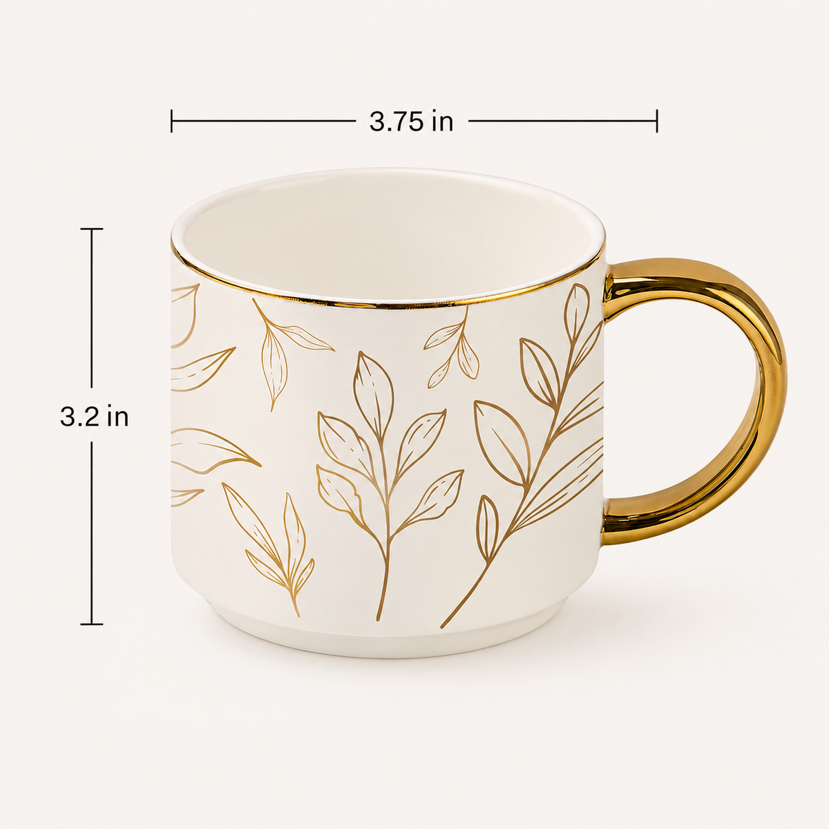 Golden Leaves Porcelain Mug