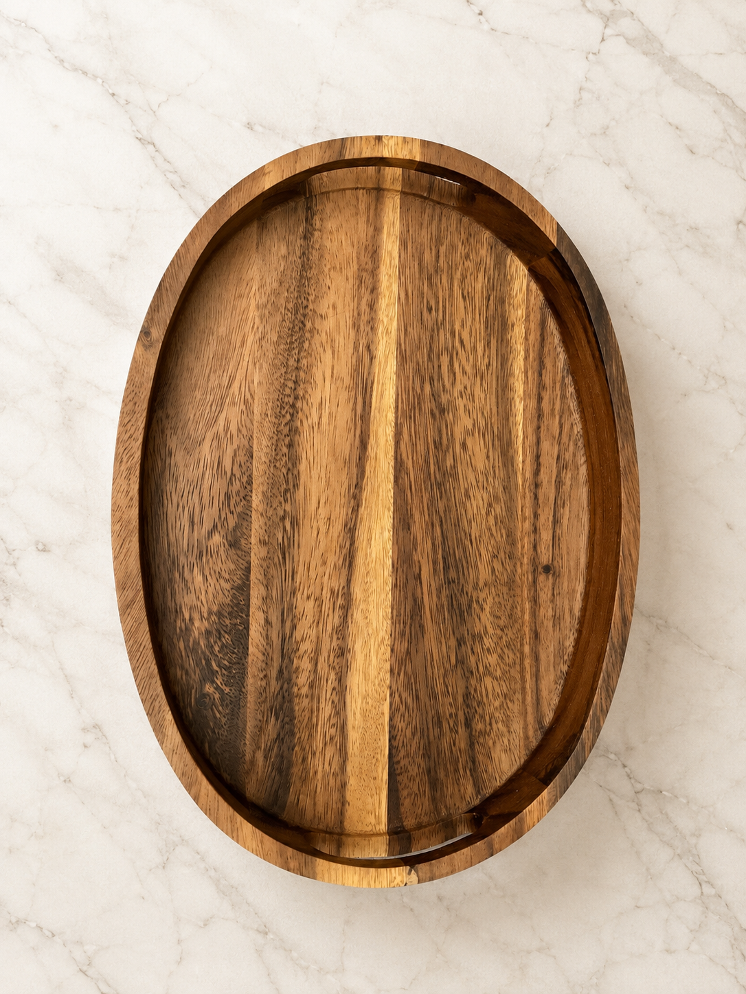 Solid Acacia Wood Oval Serving Tray