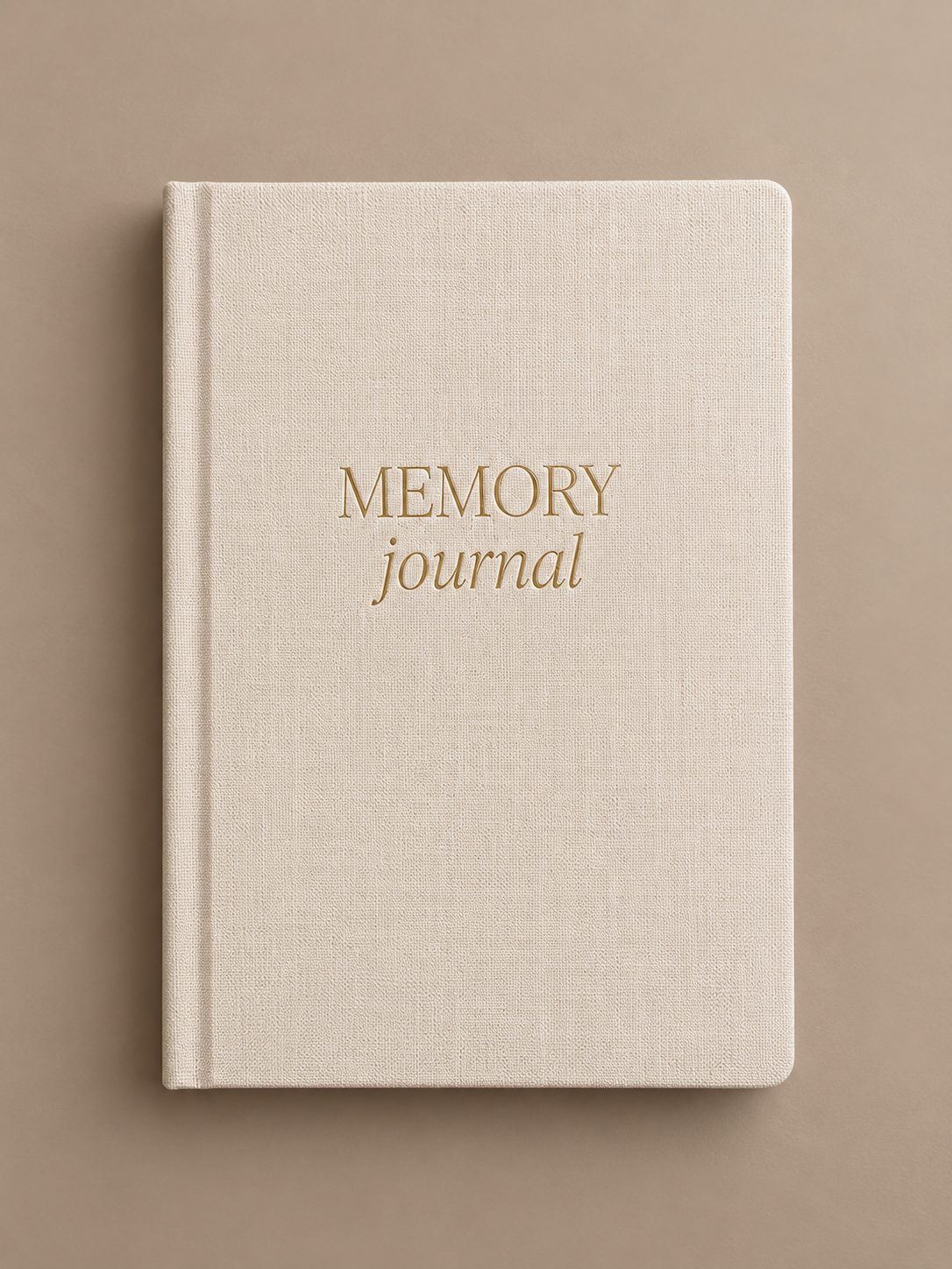 Neutral Fabric-Covered Memory Journal